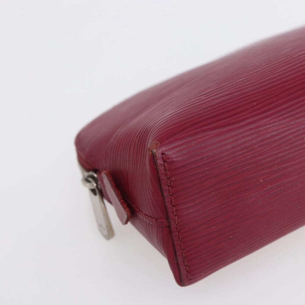 LOUIS VUITTON Epi Pochette Cosmetic PM Pouch Wine Red Grenard LV Auth BA8368 - Picture 14 of 16